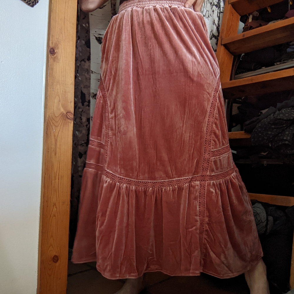 Velvet Ruffle Skirt NWT